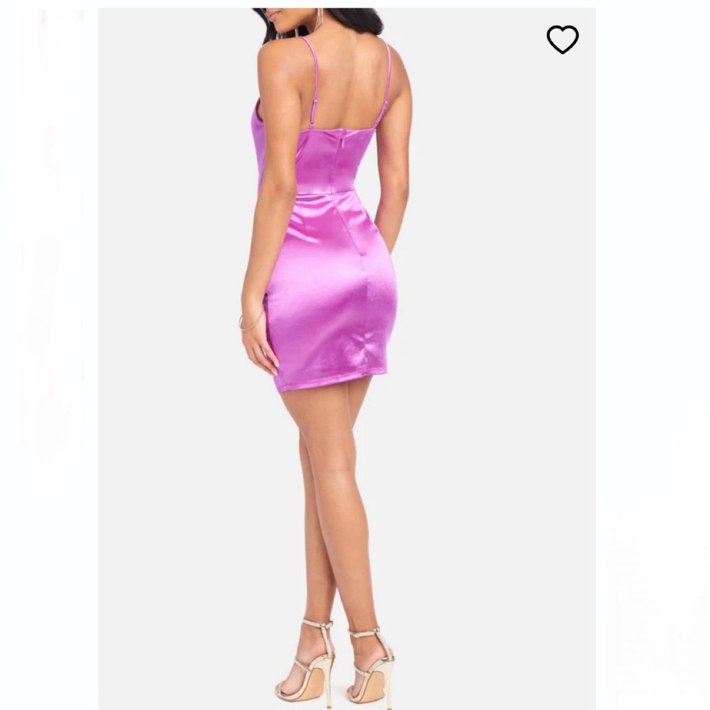 SATIN GOLD RING MINI DRESS - Picture 3 of 4